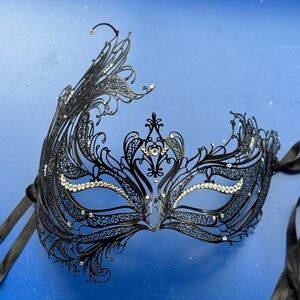 Women’s carnival black mask from Venice Italy
